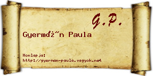 Gyermán Paula névjegykártya